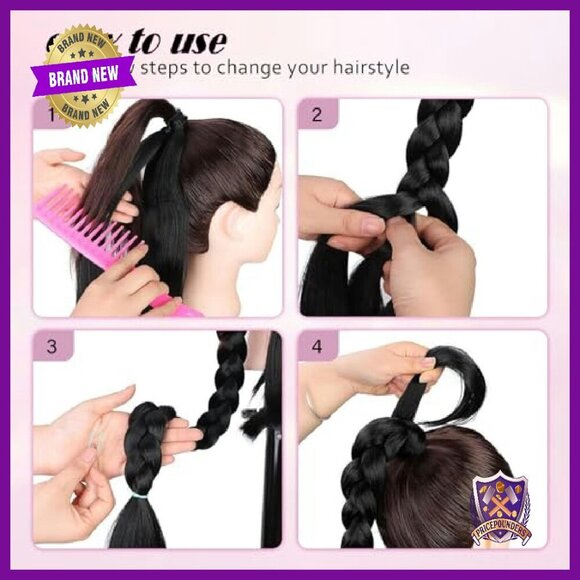 2PC Synthetic Braid Ponytail Extensions, Lightweight DIY Hairpieces main image 4